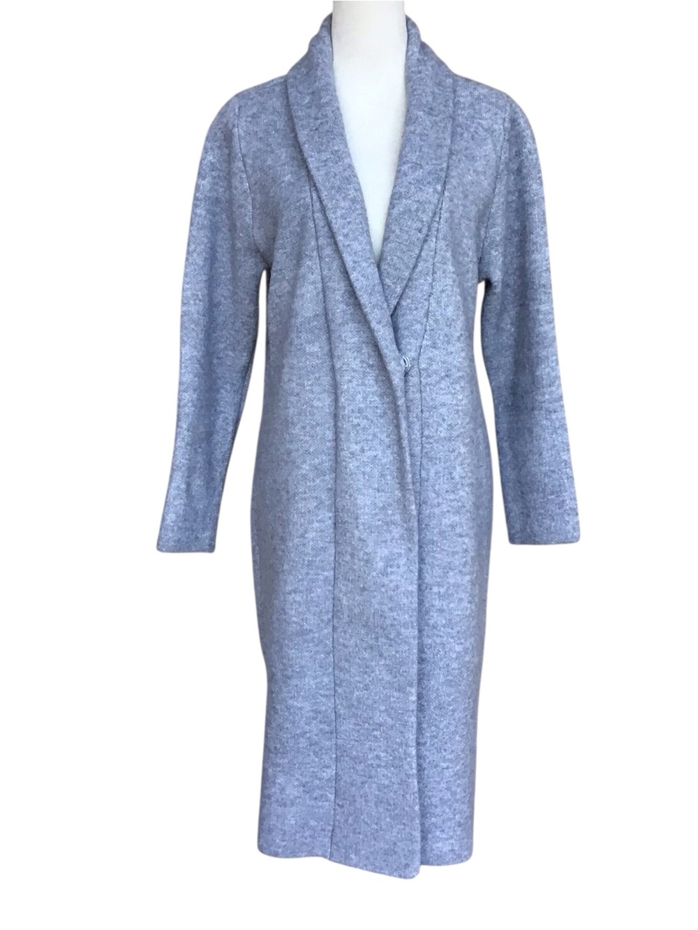 Ann Taylor Gray Shawl Collar Long Cardigan Sweater NEW